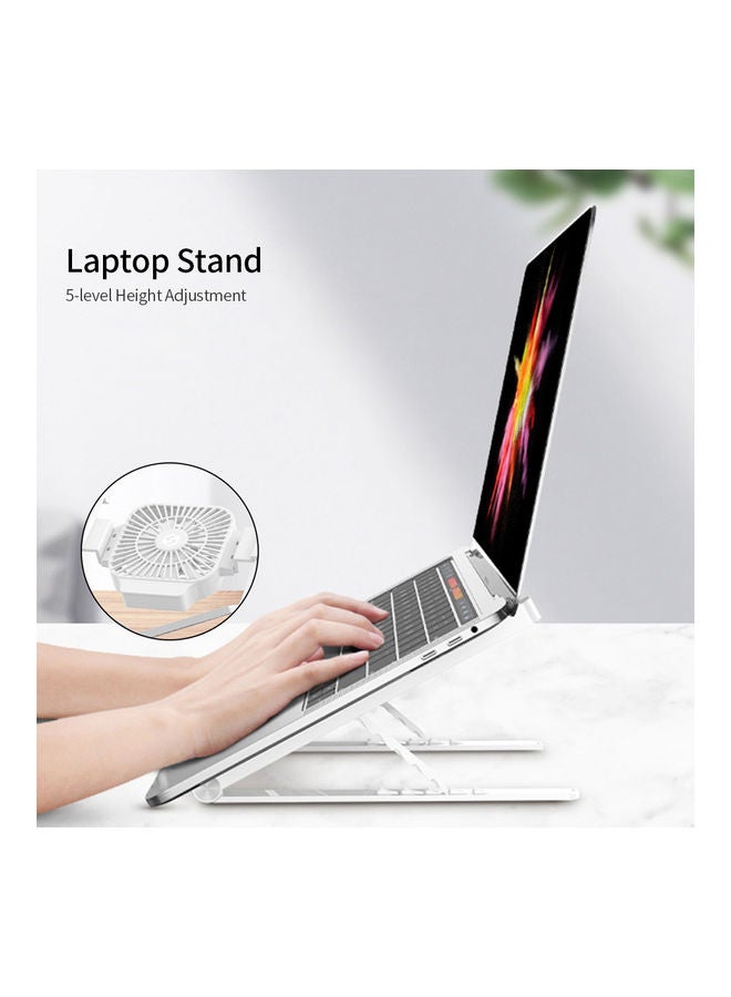 Portable Laptop Stand With Cooling Fan White - Image 4