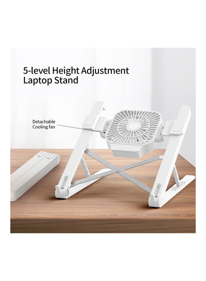 Portable Laptop Stand With Cooling Fan White - Image 5