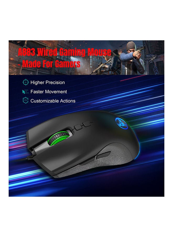 إتش إكس إس جيه - مجموعة مكونة من ماوس ألعاب سلكي بإضاءة متعددة الألوان RGB ولوحة مفاتيح بيد واحدة مع محول لوحة مفاتيح وماوس محمول - Image 1