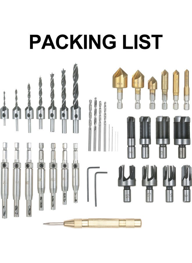 طقم أدوات ثقب مشطوفة مكون من 39 قطعة متعدد الألوان 20.00X5.00X13.00سم  - Image 3