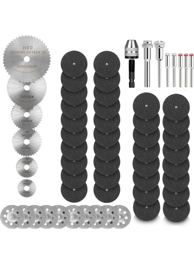 60-Piece Mini Circular Saw Blade Set Silver/Black 13.00X2.50X8.00cm - Image 1