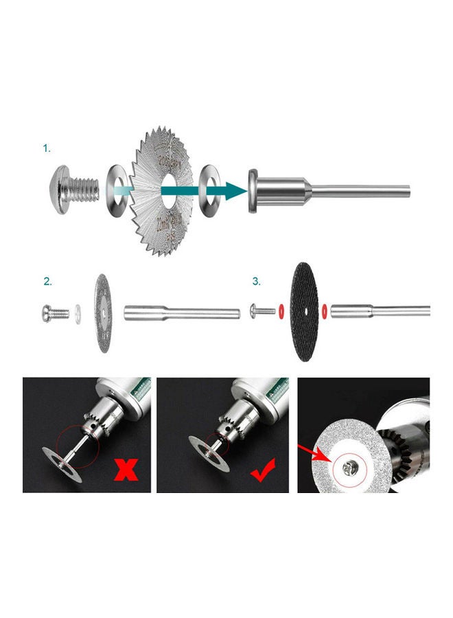 60-Piece Mini Circular Saw Blade Set Silver/Black 13.00X2.50X8.00cm - Image 5