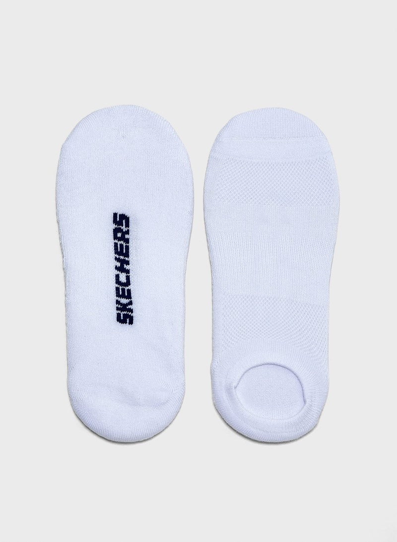 SKECHERS 3 Pair No Show Socks White  - Image 2