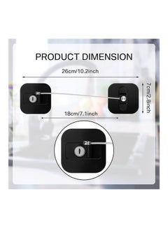 XiuWoo 4-Piece Baby Proof Refrigerator Lock With 4 Keys Black  - Image 2