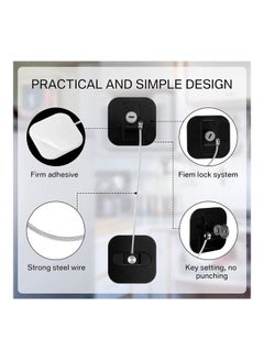 XiuWoo 4-Piece Baby Proof Refrigerator Lock With 4 Keys Black  - Image 3