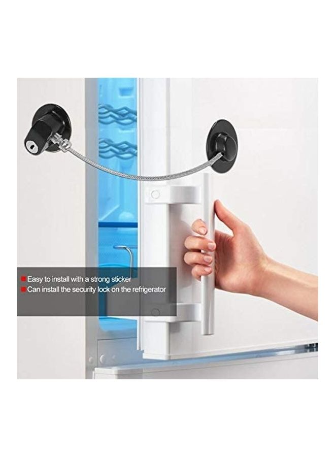 XiuWoo - 2 Pack Refrigerator Door Locks With 4 keys Black - Image 1
