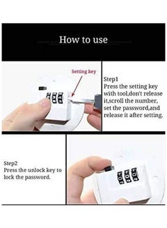 XiuWoo 2-Piece Fridge Door Digit Combination Lock White  - Image 3