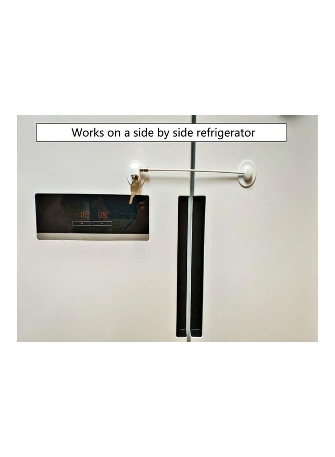 XiuWoo - 2-Piece Refrigerator Door Locks With 4 Keys White - Image 1