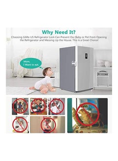 XiuWoo 3-Piece Baby Safe Refrigerator Door Lock White  - Image 2