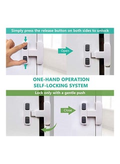 XiuWoo 3-Piece Baby Safe Refrigerator Door Lock White  - Image 3