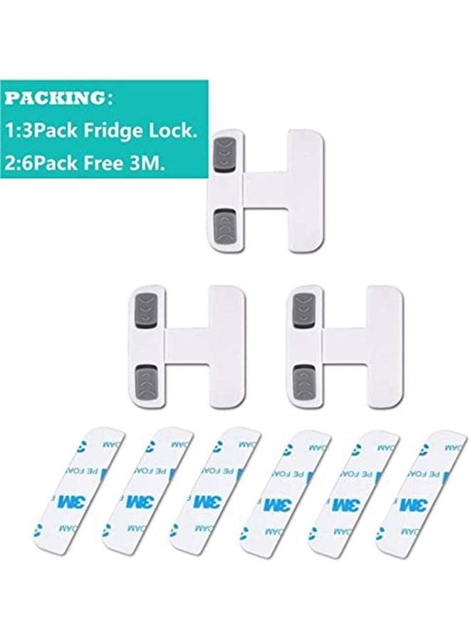 3-Piece Baby Safe Refrigerator Door Lock White - v1626432793/N49201516A_7