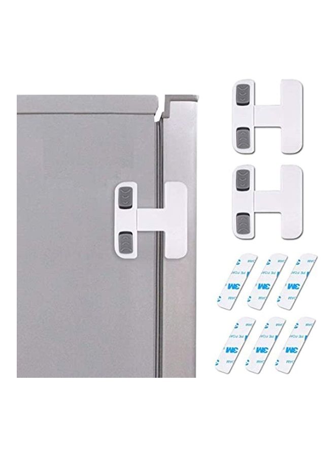 XiuWoo 3-Piece Baby Safe Refrigerator Door Lock White  - Image 1