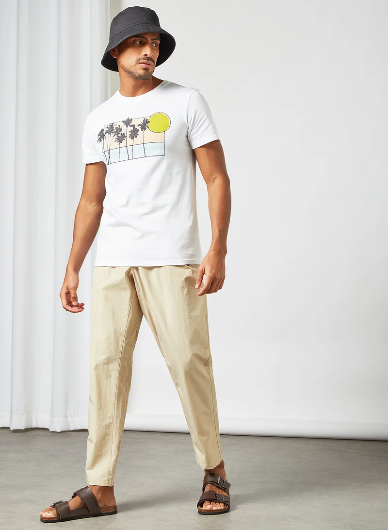 DEDICATED Palm Tree Print T-Shirt White