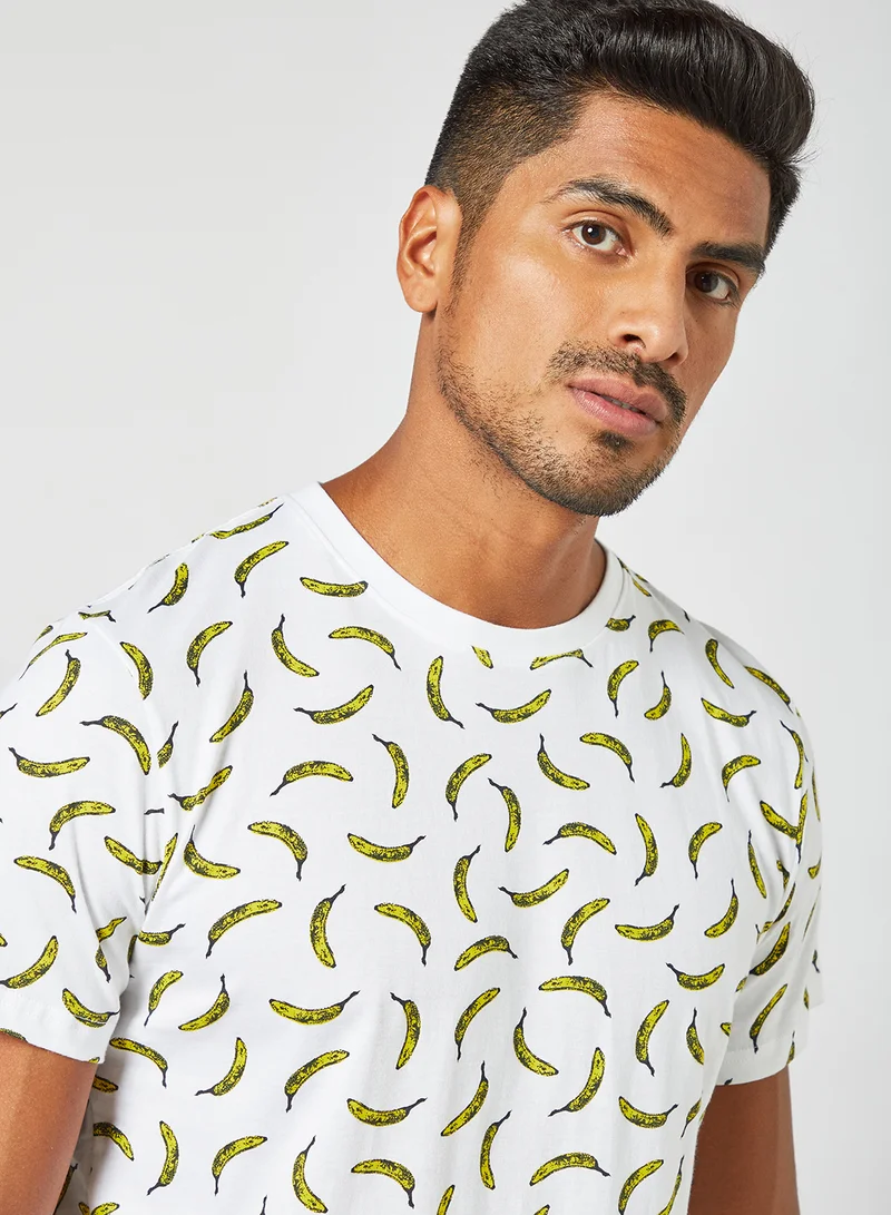 DEDICATED Banana Print T-Shirt White