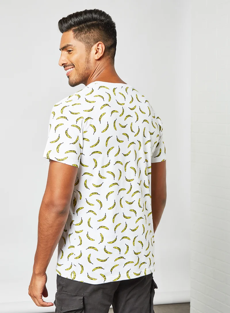 DEDICATED Banana Print T-Shirt White