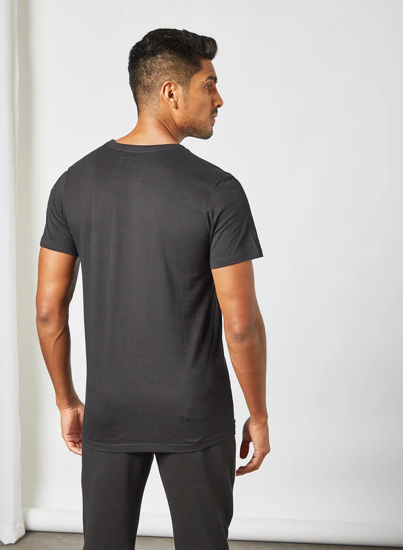 DEDICATED Slogan Print T-Shirt Black