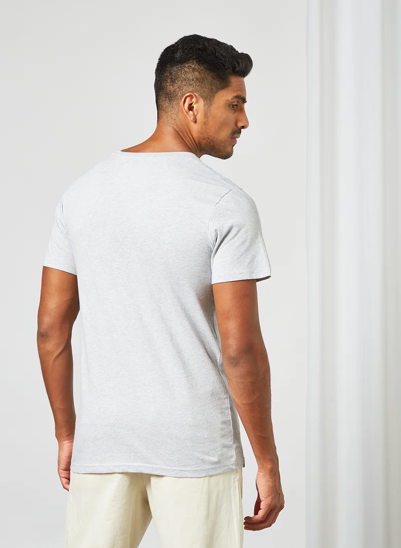 DEDICATED Slogan Print T-Shirt Grey