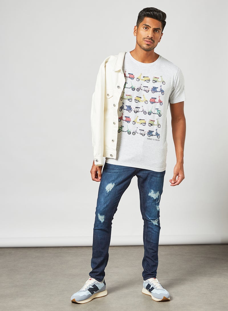 BRAVE SOUL - Skinny Fit Ripped Jeans Dark Blue - Image 1