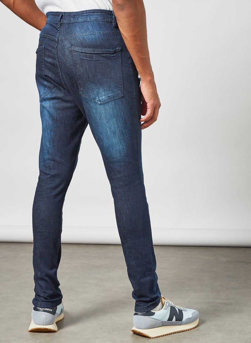 BRAVE SOUL - Skinny Fit Ripped Jeans Blue - Image 1