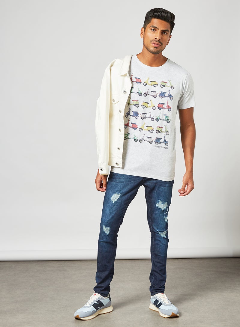 BRAVE SOUL - Skinny Fit Ripped Jeans Blue - Image 1