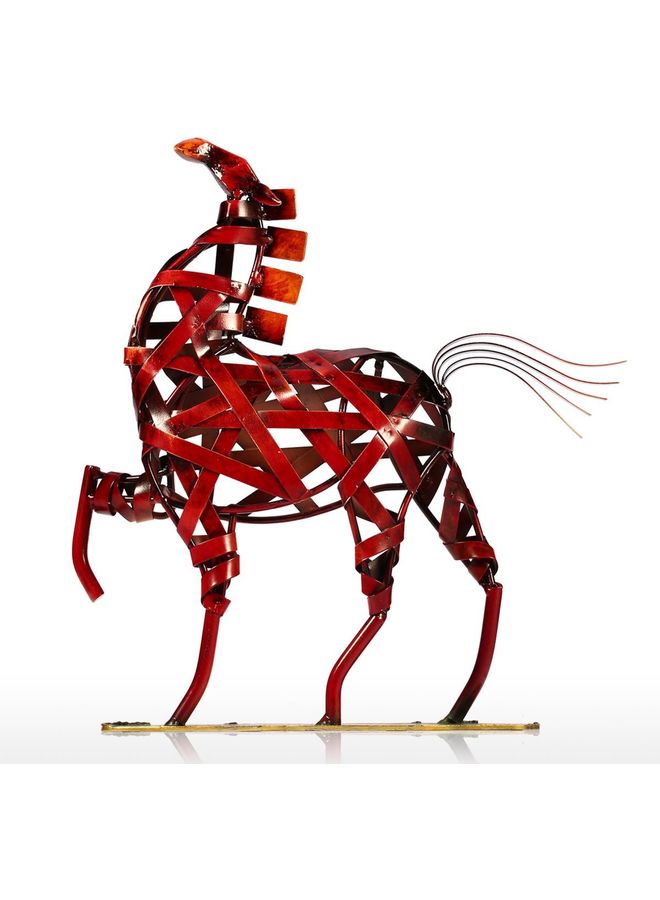 Metal Weaving Horse Sculpture Red - v1626437339/N49203852A_1