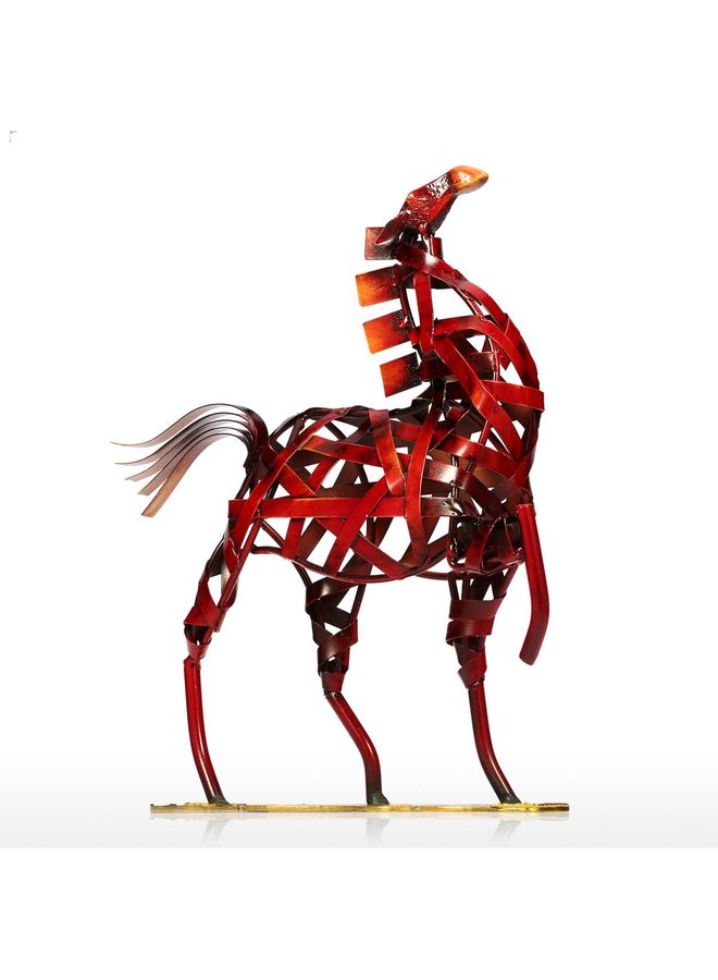 Metal Weaving Horse Sculpture Red - v1626437340/N49203852A_5