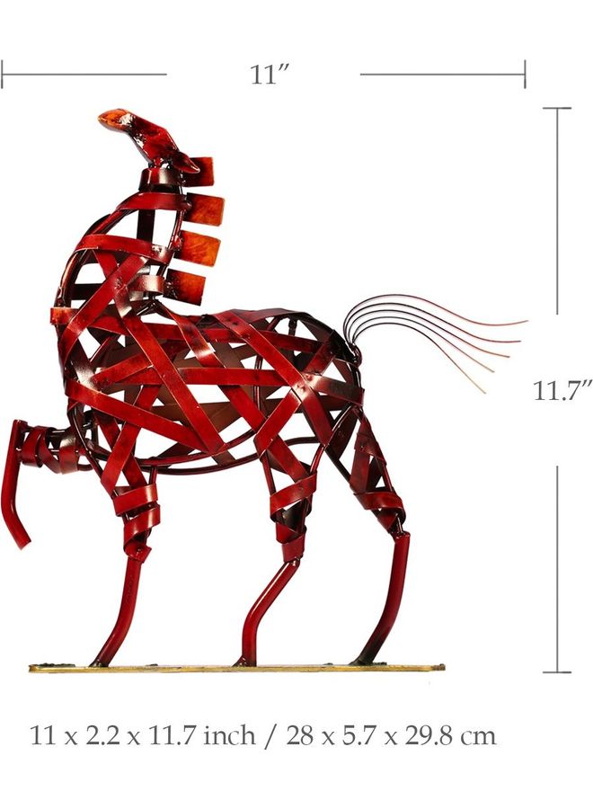 Metal Weaving Horse Sculpture Red - v1626437340/N49203852A_7