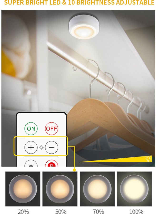 6-Led Puck Light Cabinet Lighting With Remote And Wireless Battery Operated Lamp Multicolour 22x7x8cm - Image 3