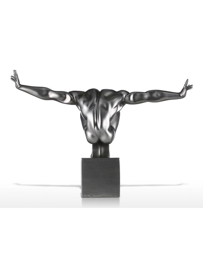 توراتس تمثال على شكل غطاس من الألياف الزجاجية فضي - Image 2