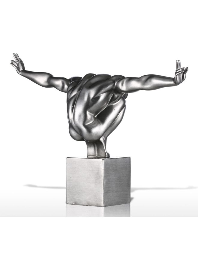 توراتس تمثال على شكل غطاس من الألياف الزجاجية فضي - Image 4