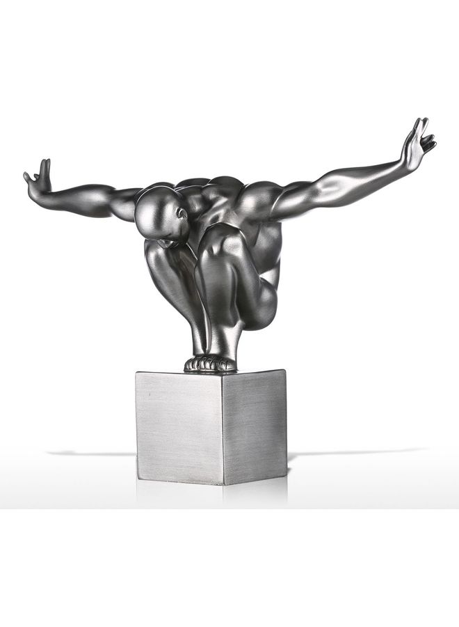 توراتس تمثال على شكل غطاس من الألياف الزجاجية فضي - Image 5