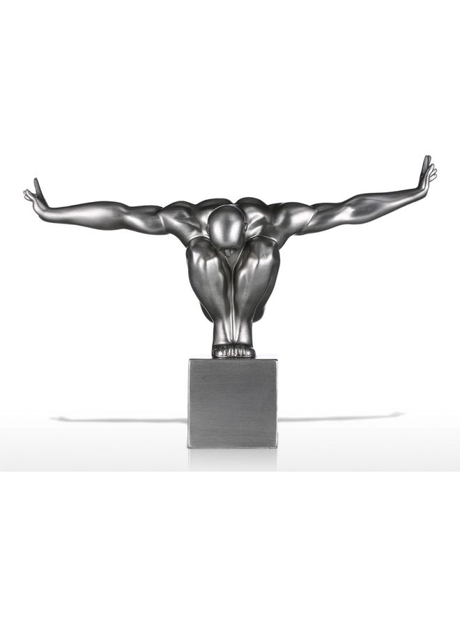توراتس تمثال على شكل غطاس من الألياف الزجاجية فضي - Image 1