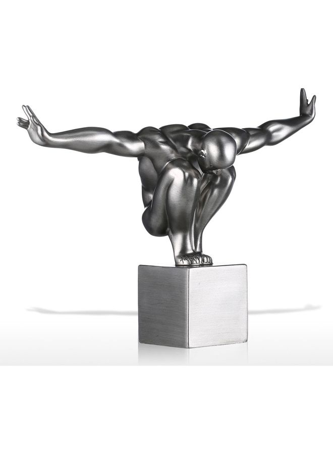 توراتس تمثال على شكل غطاس من الألياف الزجاجية فضي - Image 3