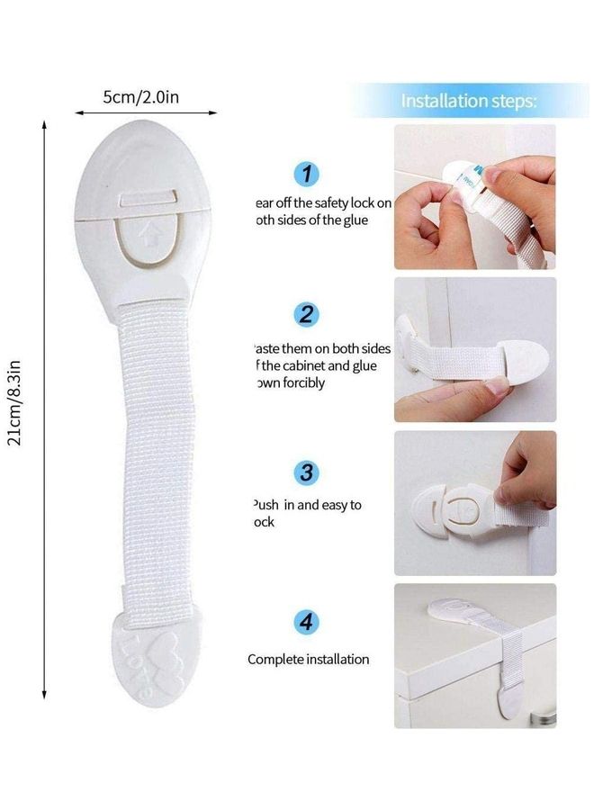 XiuWoo 10-Piece Lengthened Bendy Safety Baby Child Lock White - Image 2