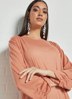 SIVVI for HANIYA Ruched Sleeve Detail Dress Pink  - Image 4