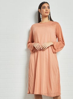 SIVVI for HANIYA Ruched Sleeve Detail Dress Pink  - Image 1