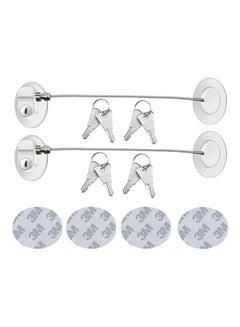 XiuWoo 2-Piece Refrigerator Door Lock With 4 Keys White  - Image 1