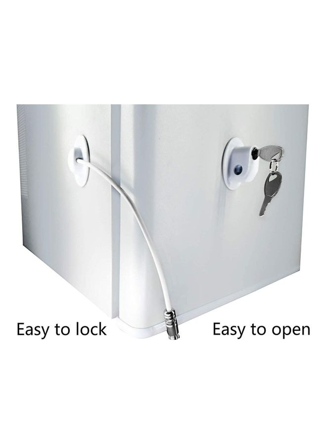 XiuWoo - 2-Piece Refrigerator Door Lock With 4 Keys White - Image 1