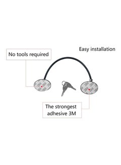 XiuWoo 2-Piece Refrigerator Door Lock With 4 Keys Black  - Image 4