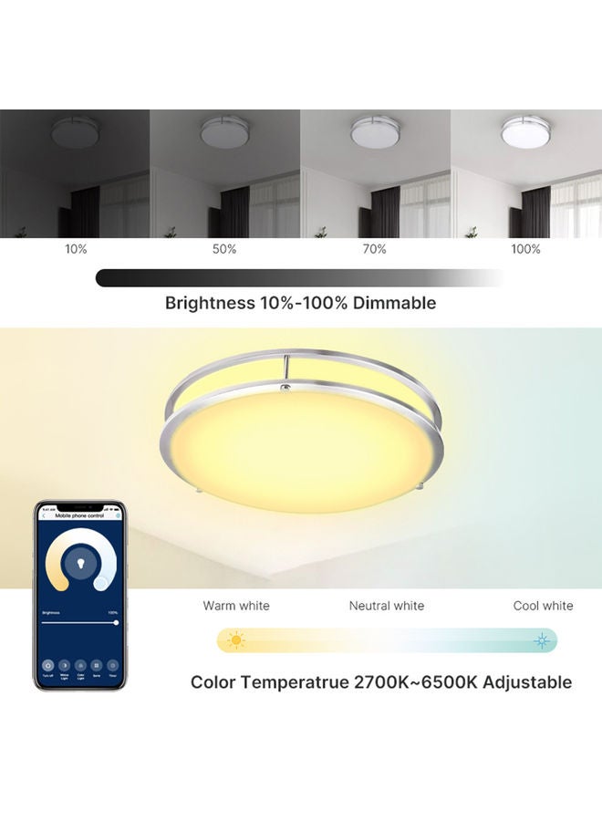 Voice Control Dimmable Smart Ceiling Light Multicolour - Image 3