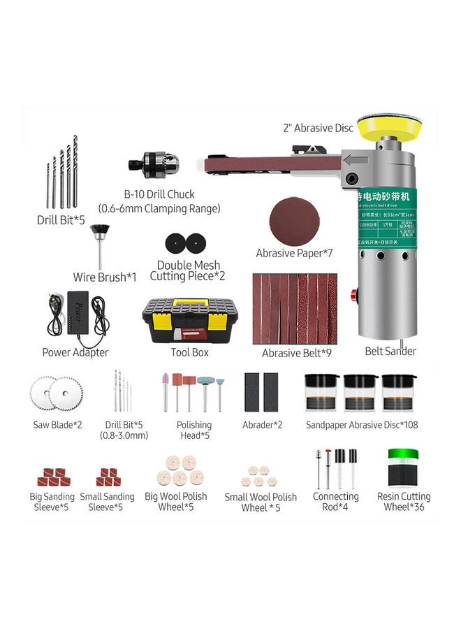 100W Mini Electric Metal Shell Belt Sander Kit Multicolour  - Image 3