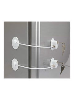 XiuWoo 2 Pack Refrigerator Door Locks With 4 Keys White  - Image 1
