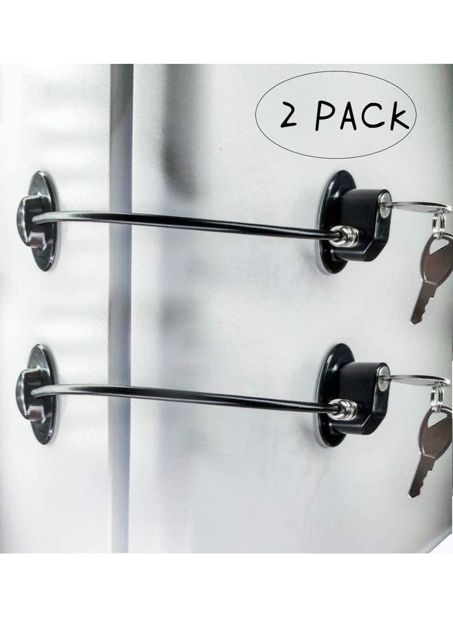 XiuWoo - 2-Piece Refrigerator Door Locks With 4 keys White - Image 1