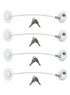 XiuWoo 4-Piece Refrigerator Lock With 8 Keys White  - Image 1