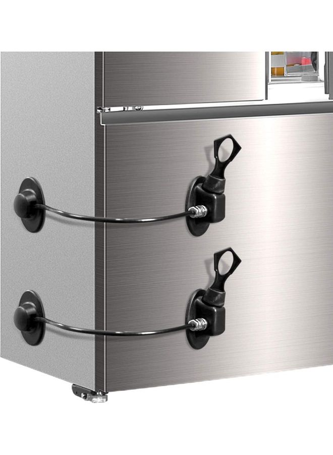 XiuWoo 2-Piece Refrigerator Door Lock Black  - Image 1