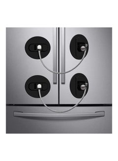XiuWoo 2-Piece Fridge Freezer Door Lock With 4 Keys Black  - Image 1