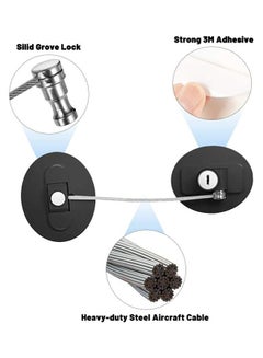 XiuWoo 2-Piece Fridge Freezer Door Lock With 4 Keys Black  - Image 3