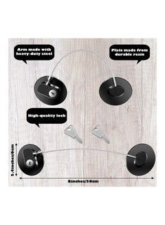 XiuWoo 2-Piece Fridge Freezer Door Lock With 3 Keys Black  - Image 2