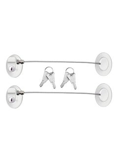 XiuWoo 2-Piece Fridge Freezer Door Lock With 4 Keys White  - Image 1