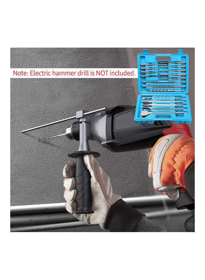 17-Piece Rotary Hammer Drill Bits with Storage Case Blue/Silver 29.50 X 5.50 X 23.00cm - Image 5